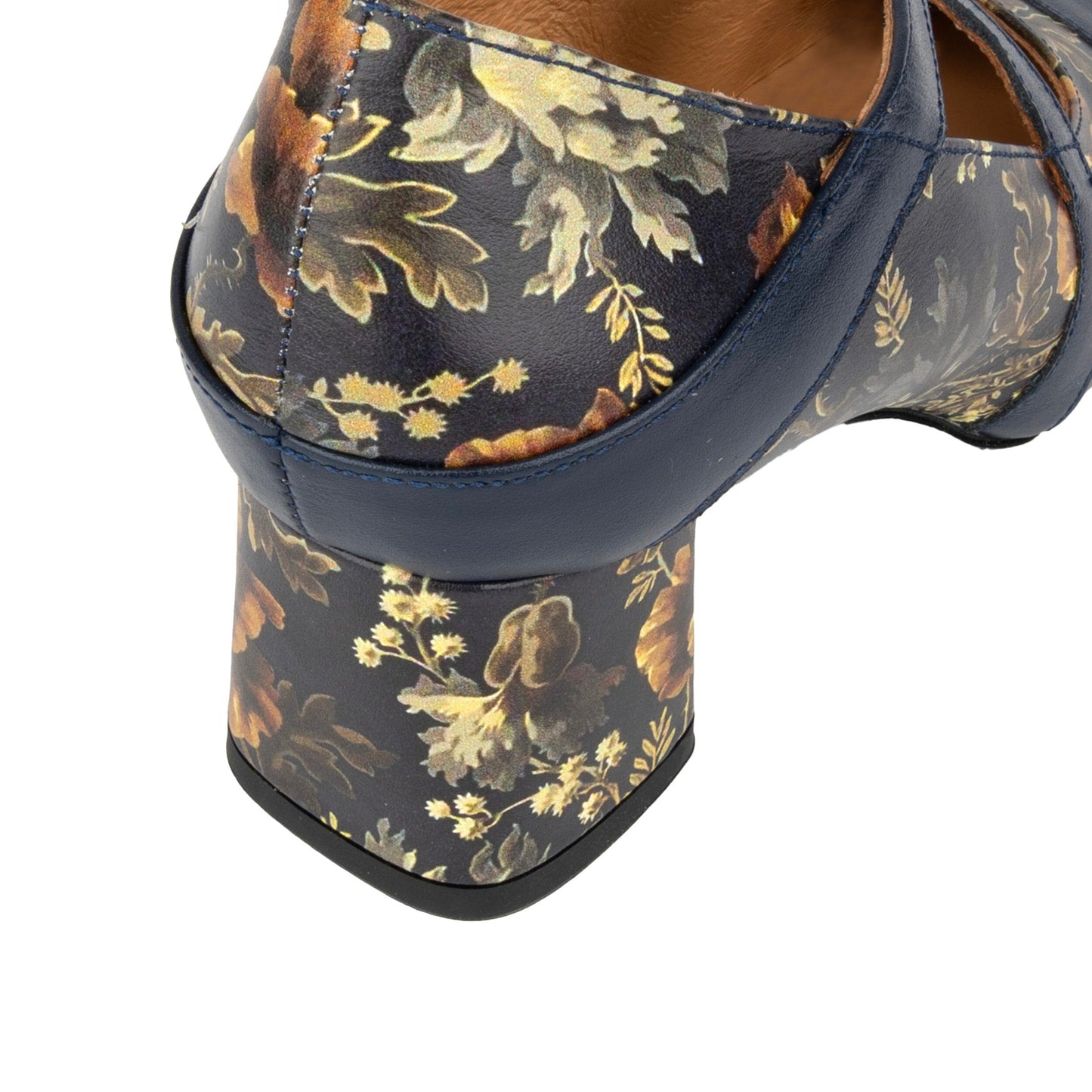Harlowe High - Navy & Autumn Bloom Womens Heels Embassy London 