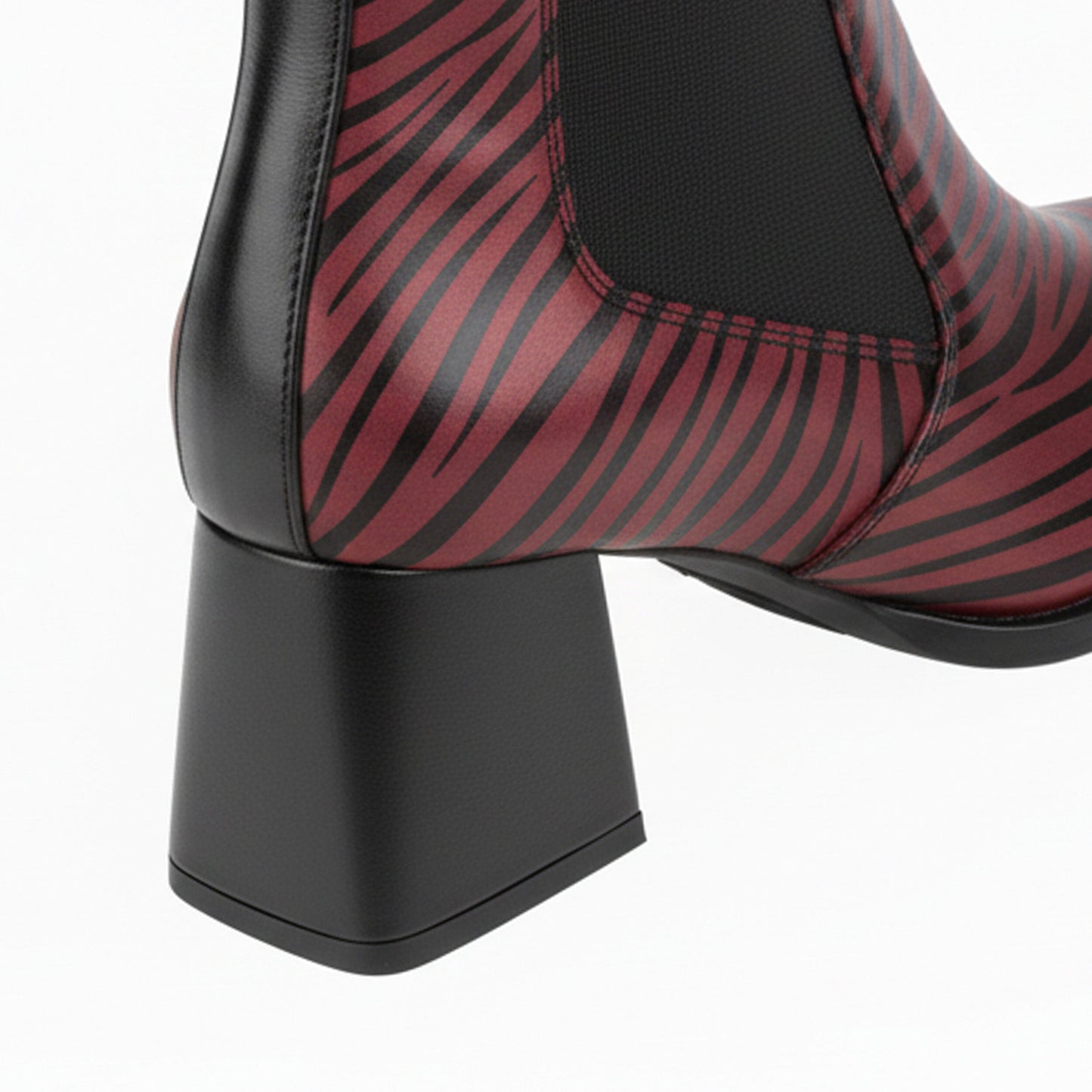 Claudia Mini - Burgundy & Black Womens Ankle Boots Embassy London 