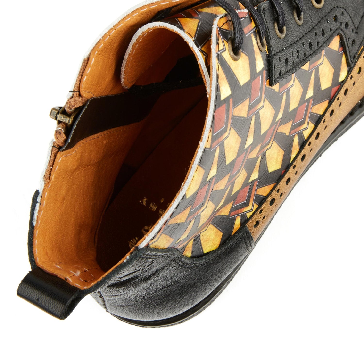 Hatter - Black & Gold Zelda Womens Ankle Boots Embassy London 