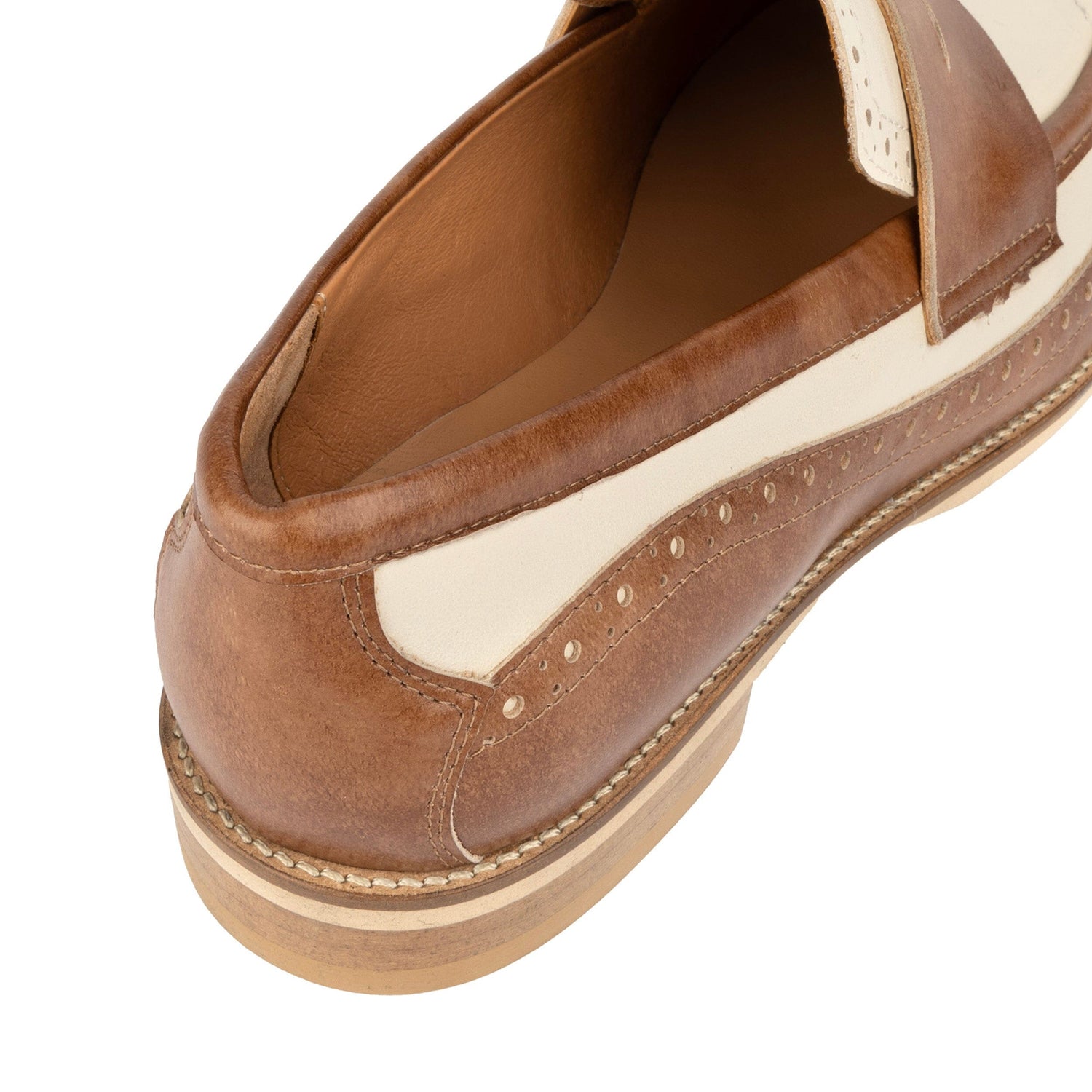 Angelina - Tan & Off White Womens Loafers Embassy London 