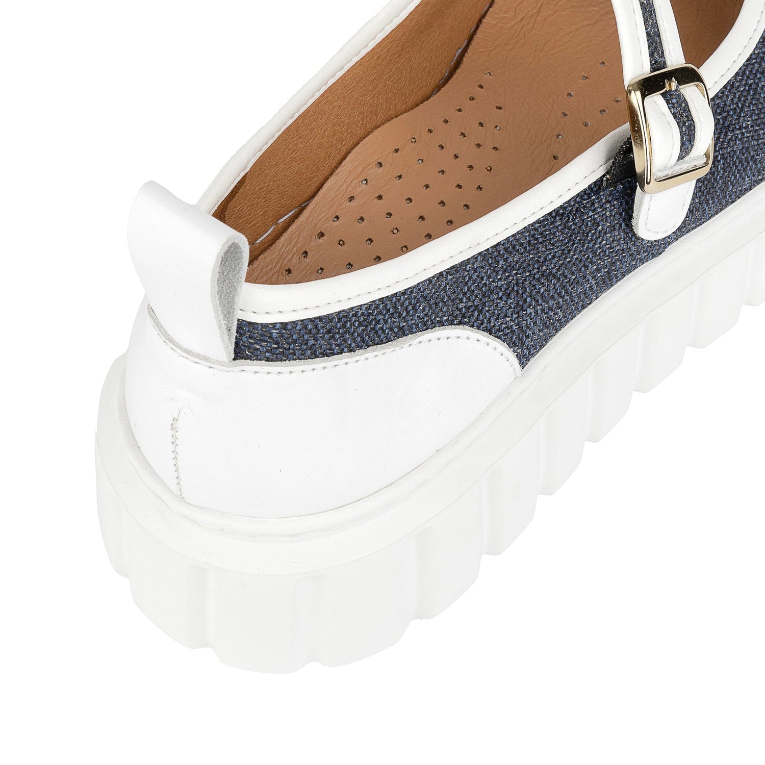 Sophie - Denim & White Womens Sandals Embassy London 
