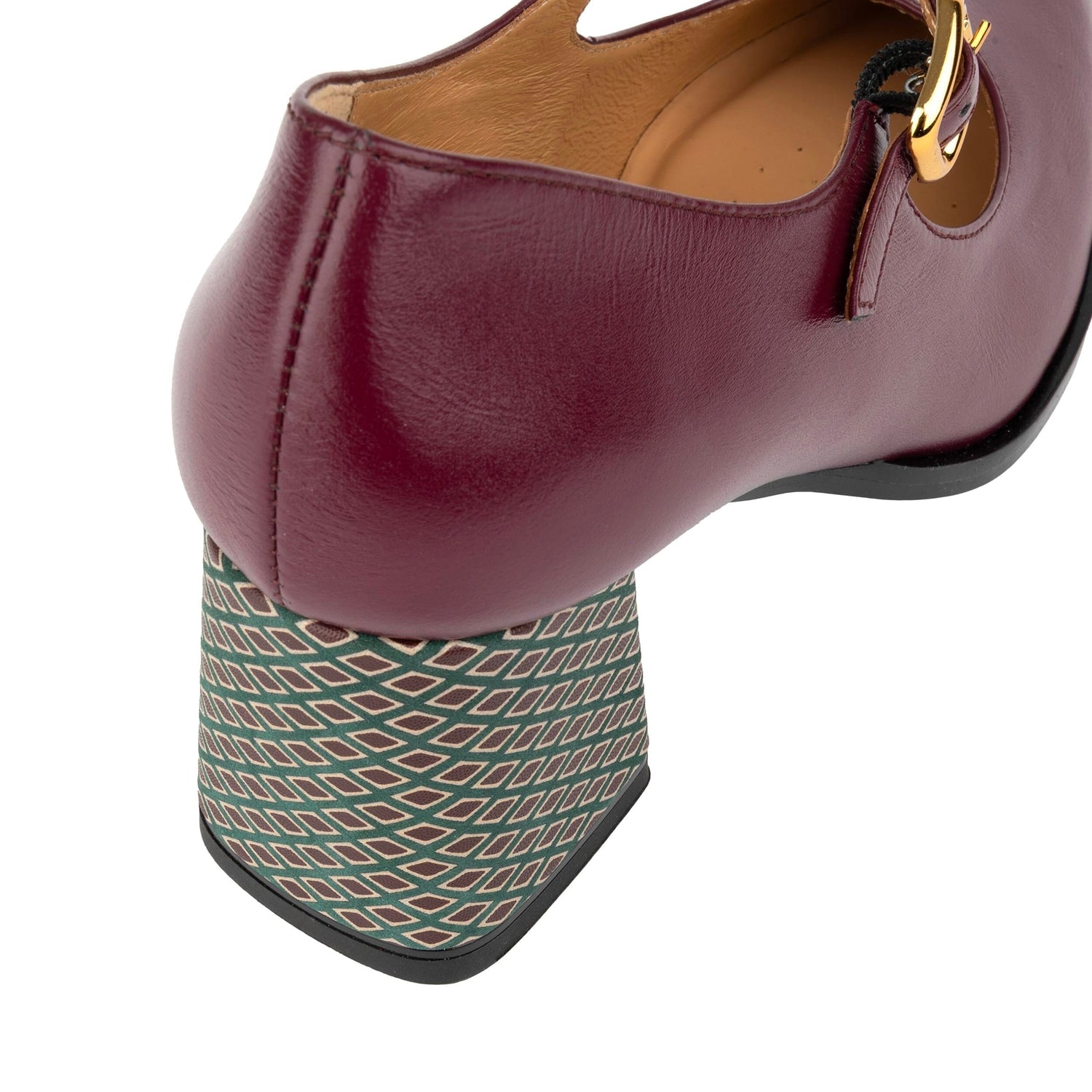 Hyde - Burgundy & Green Diamond Womens Heels Embassy London 