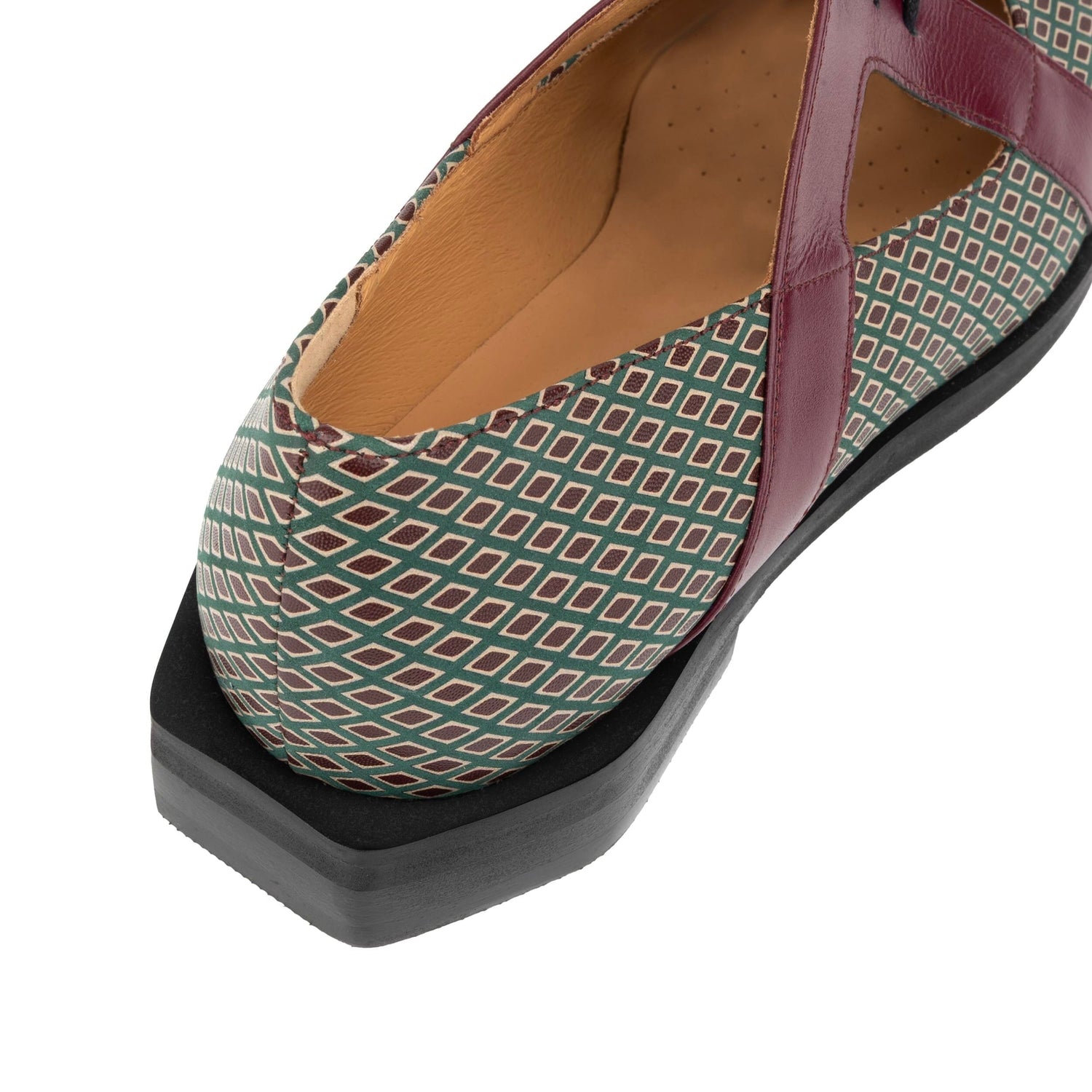 Harlowe - Burgundy & Green Diamond Womens Shoes Embassy London 