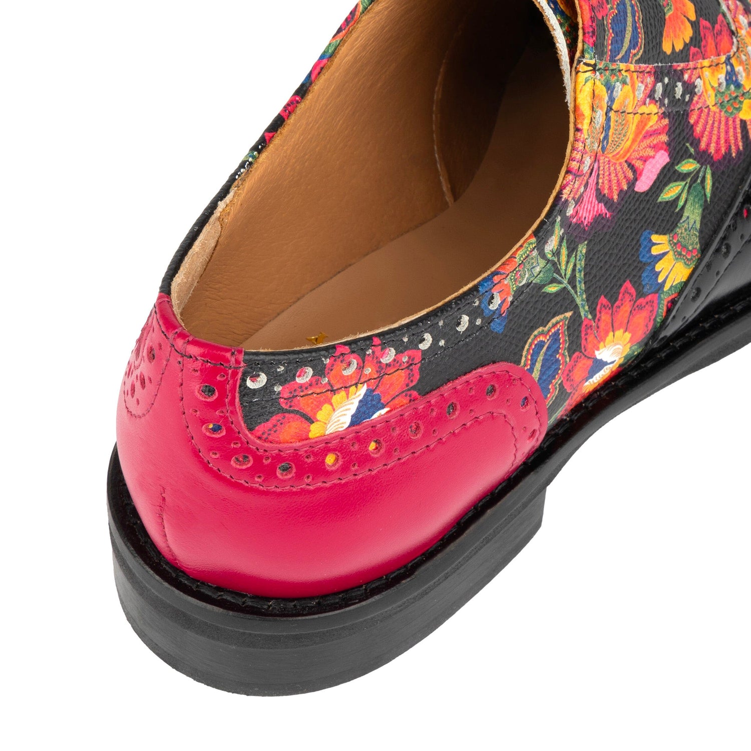 Vivienne - Black & Red Flowers Womens Shoes Embassy London 