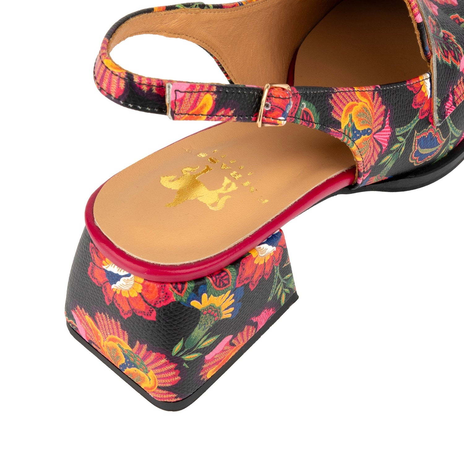 Diana - Black & Red Flowers Womens Heels Embassy London 