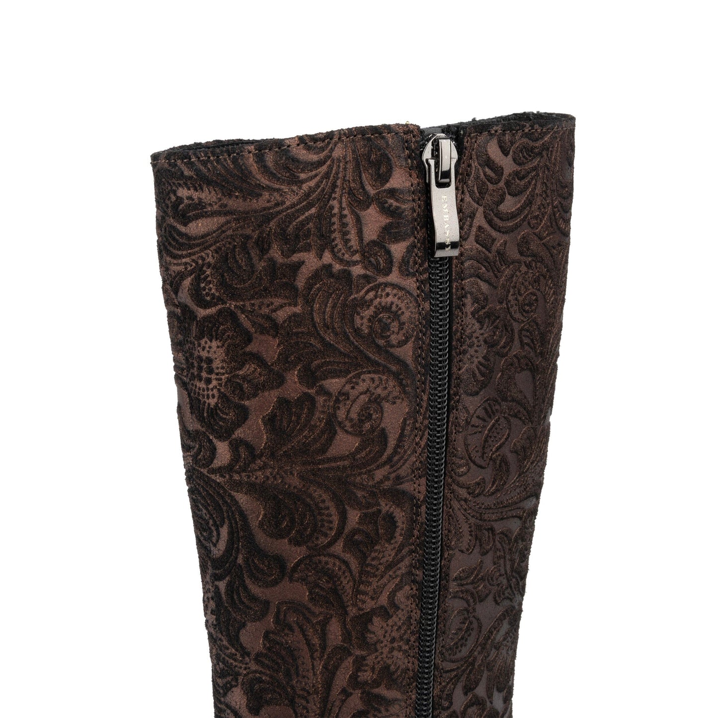 Leticia - Burgundy Floral Emboss Womens Long Boots Embassy London 