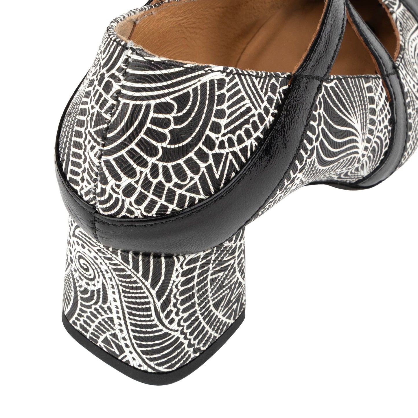 Harlowe High - Black & White & Graphic Print Womens Heels Embassy London 