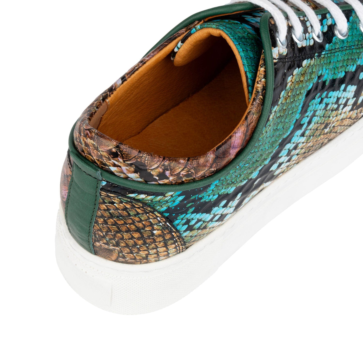 Camila - Green & Brown Snake Pattern Womens Trainers Embassy London 