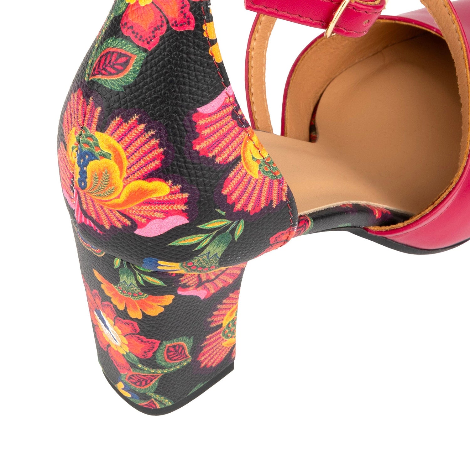 Kylie - Black & Red Flowers Womens Heels Embassy London 