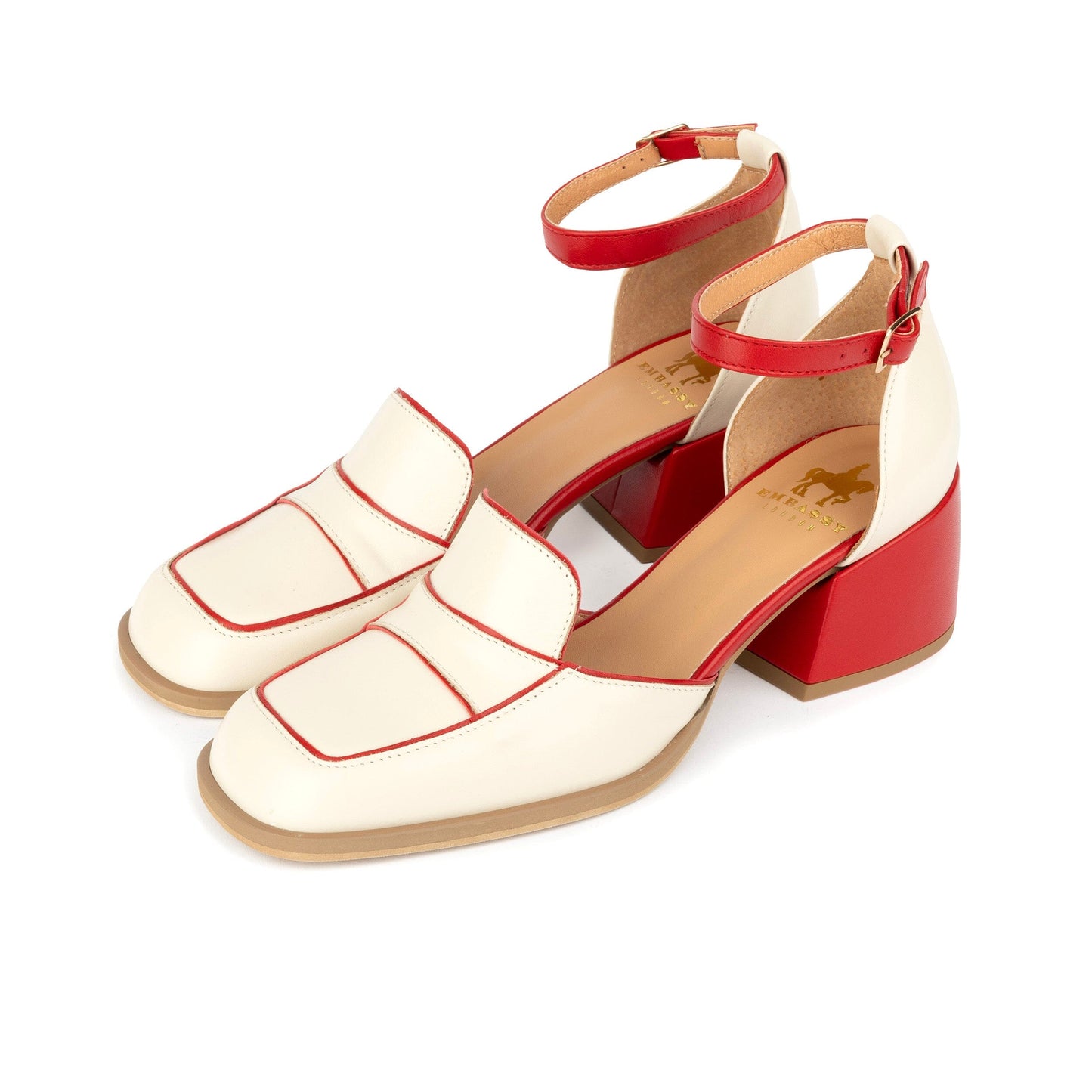 Mayfair - Red & Cream Womens Heels Embassy London 