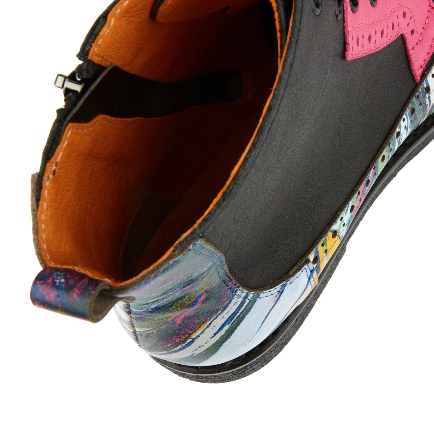 Hatter - Dark Flamingo & Black & Pink Womens Ankle Boots Embassy London 