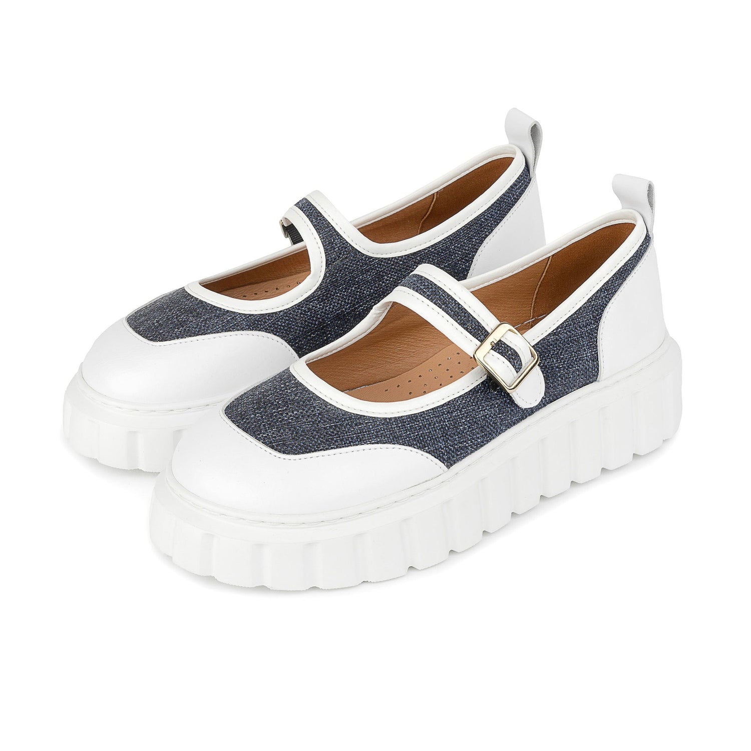 Sophie - Denim & White Womens Sandals Embassy London 