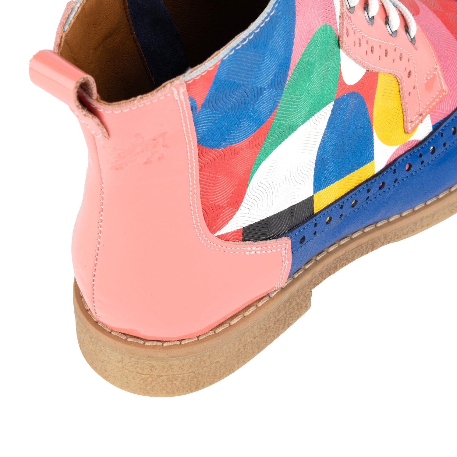Hatter - Blue & Pink Groovy Womens Ankle Boots Embassy London 