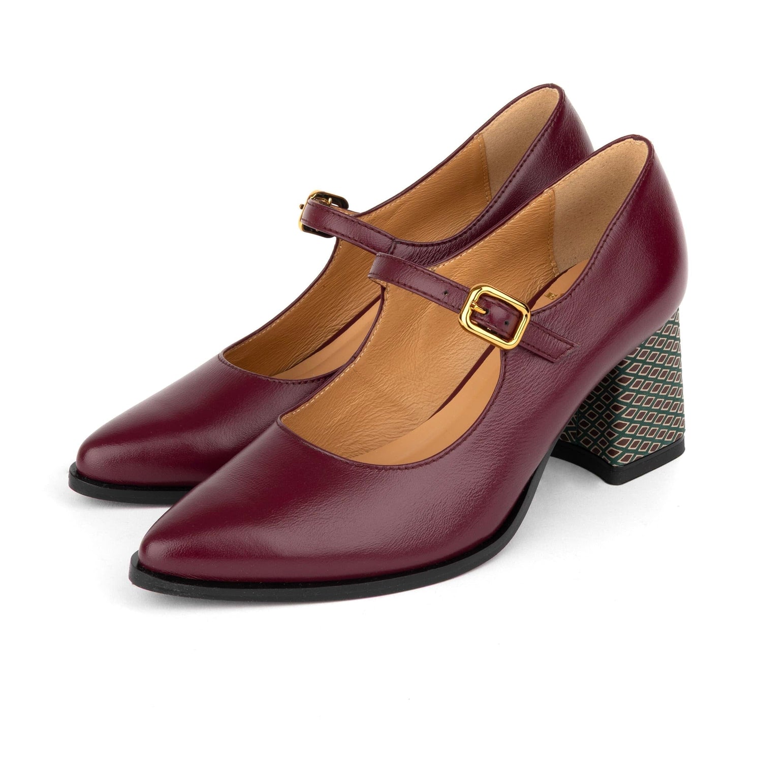 Hyde - Burgundy & Green Diamond Womens Heels Embassy London 