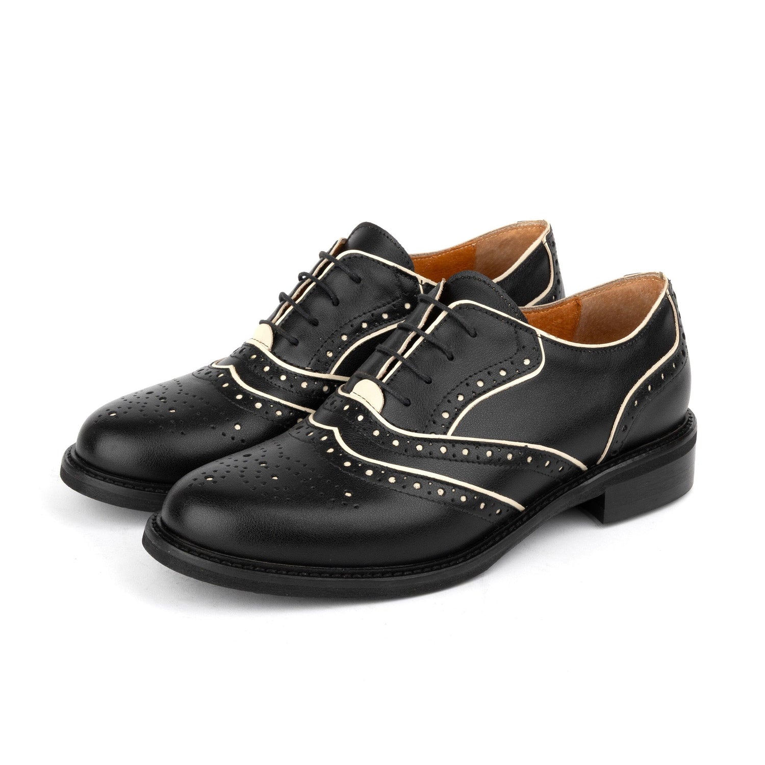 Brick Lane - Black & Cream Womens Shoes Embassy London 