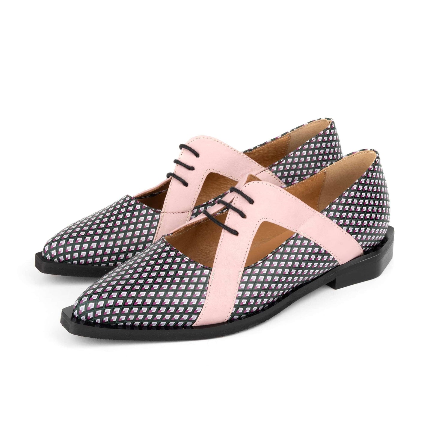 Harlowe - Pink & Violet & Green Diamonds Womens Shoes Embassy London 