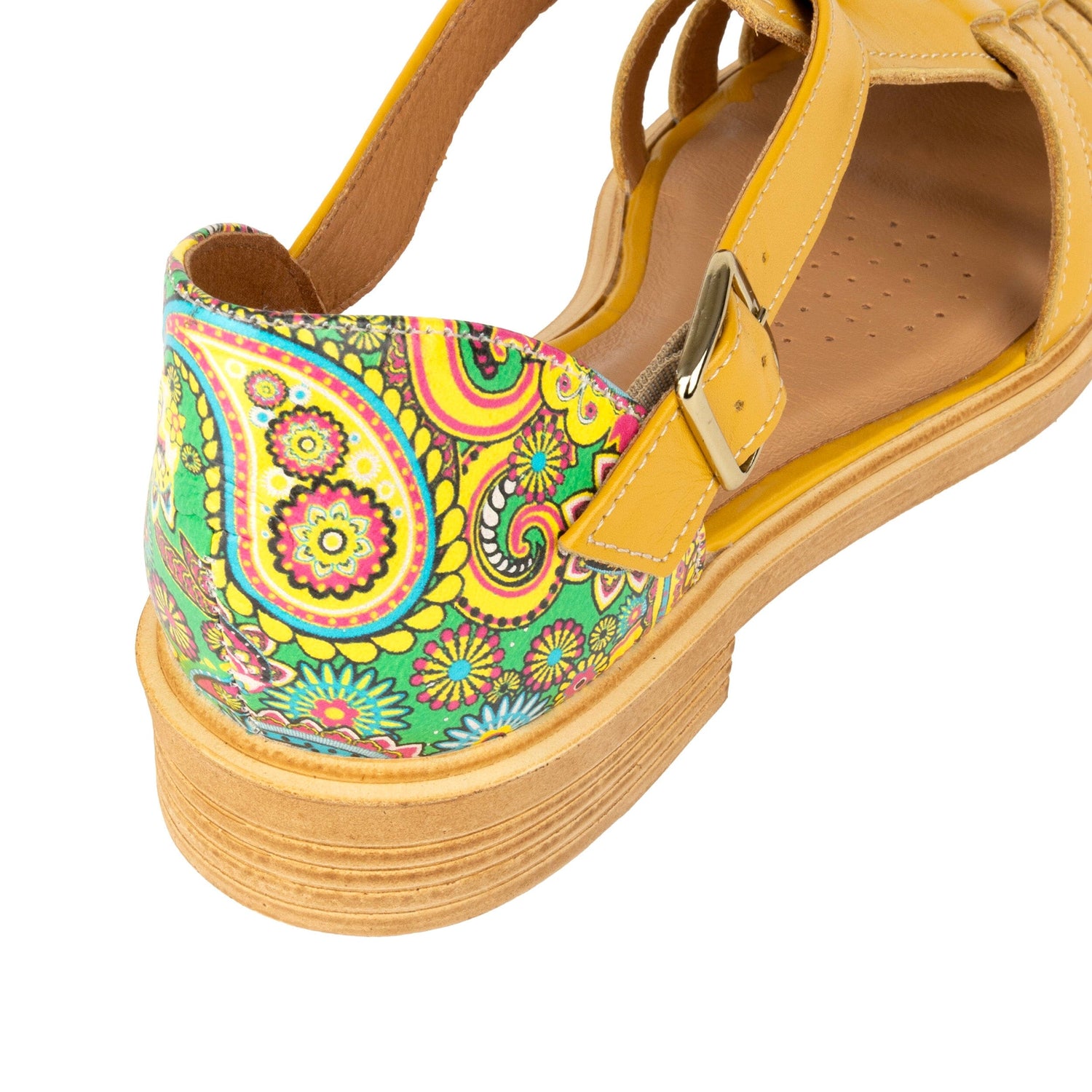 Sandy - Yellow & Festival Print Womens Sandals Embassy London 
