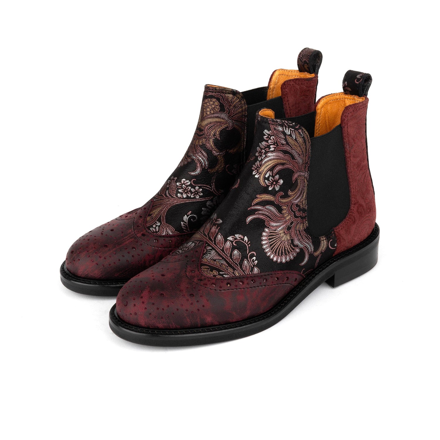 Mamacita - Floral & Burgundy Womens Ankle Boots Embassy London 