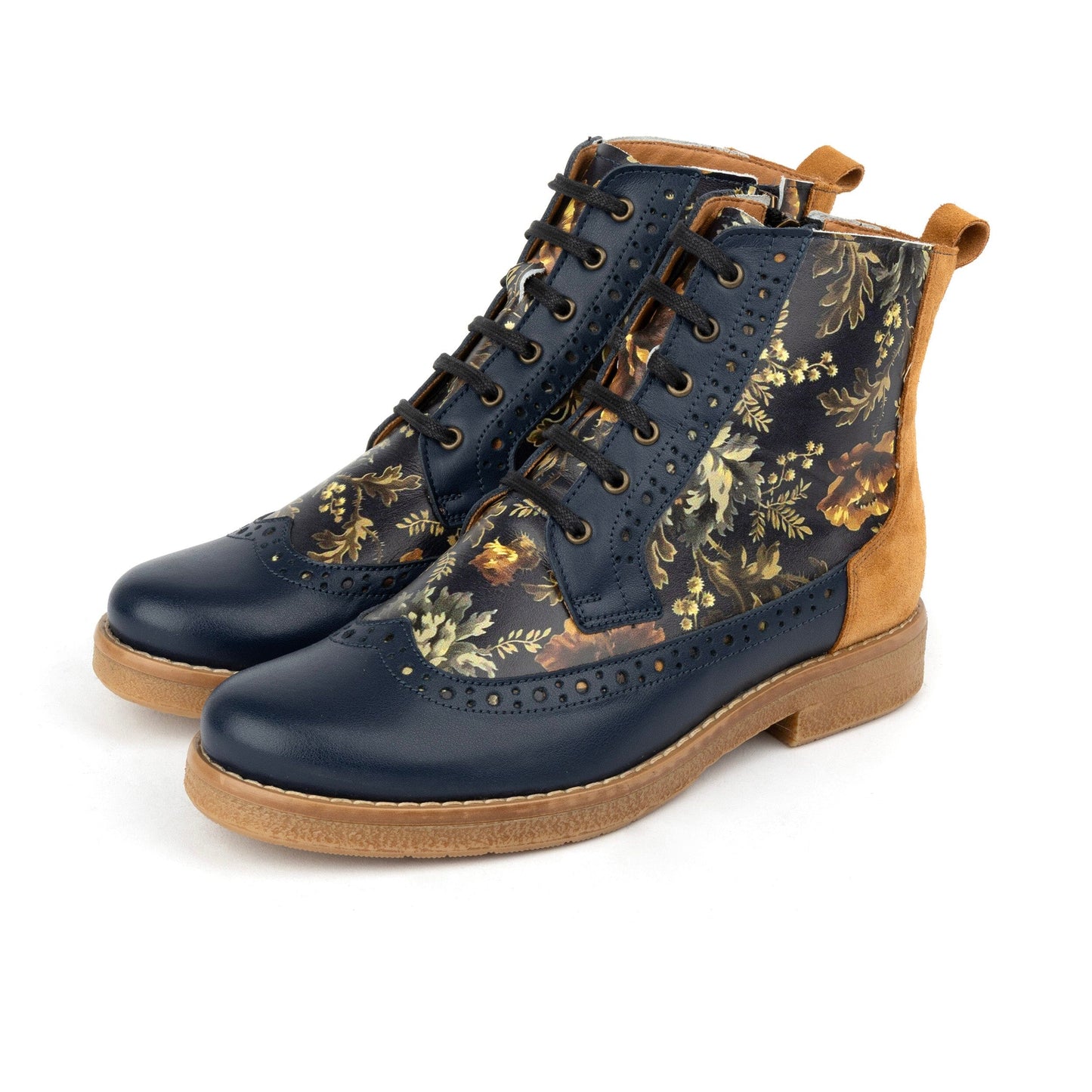 Hatter - Navy & Autumn Bloom Womens Ankle Boots Embassy London 