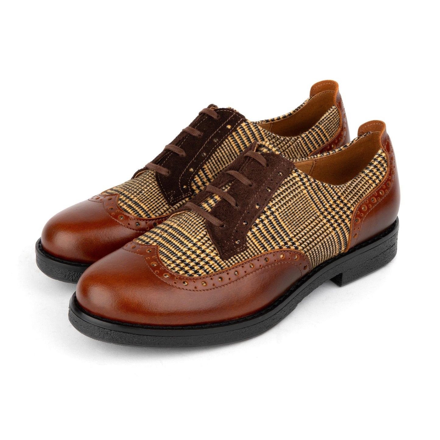 The Artist - Brown & Brown Check Womens Shoes Embassy London 