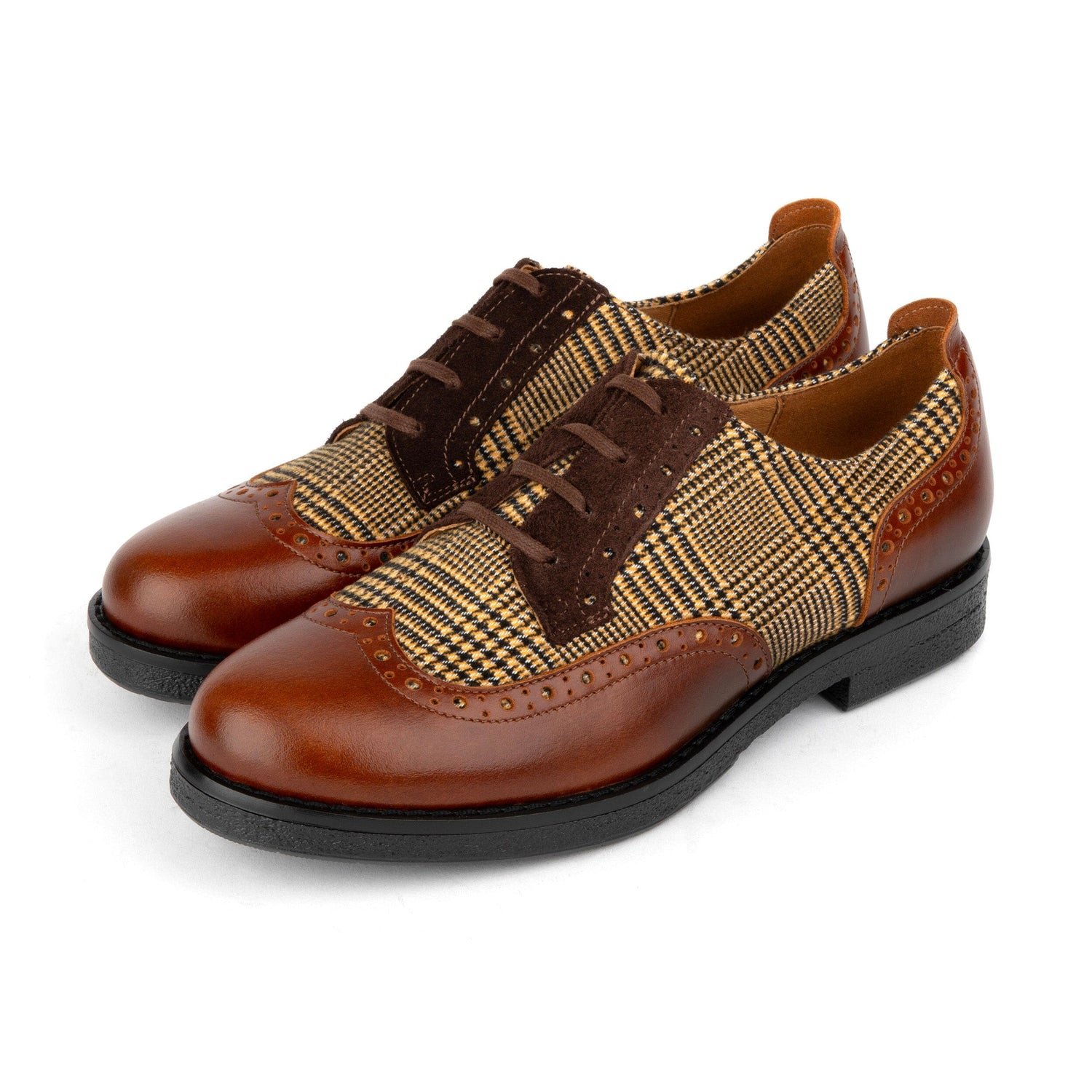 The Artist - Brown & Brown Check Womens Shoes Embassy London 