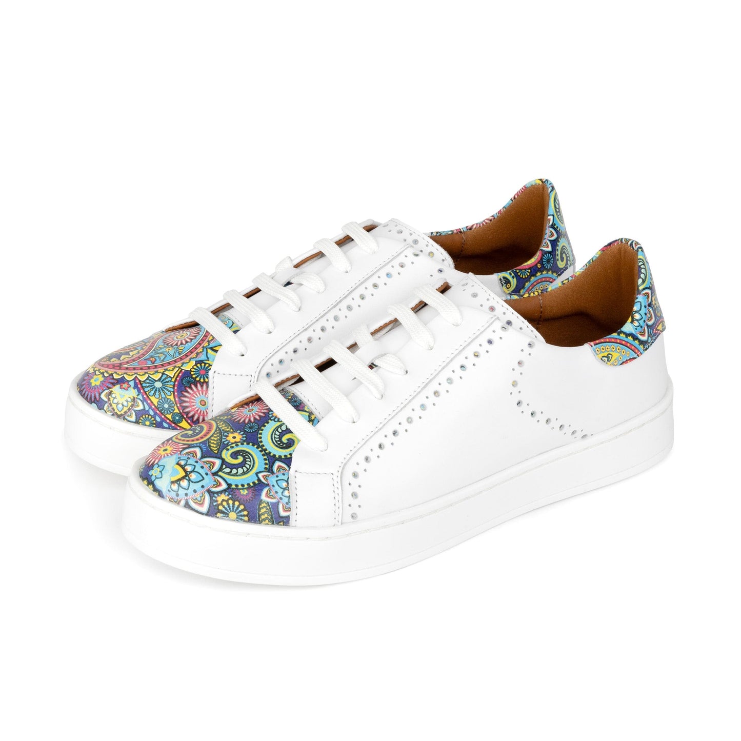 Serena - White & Summer Signature Print Womens Trainers Embassy London 