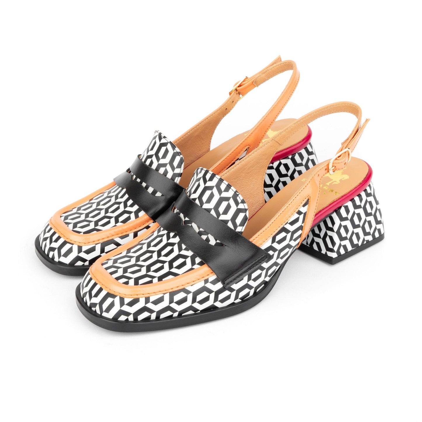 Diana - Black & White Hexa Womens Heels Embassy London 