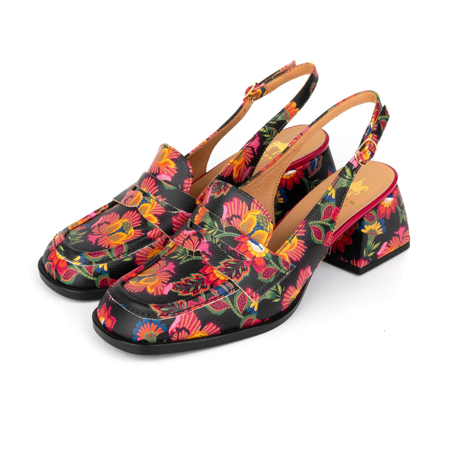 Diana - Black & Red Flowers Womens Heels Embassy London 