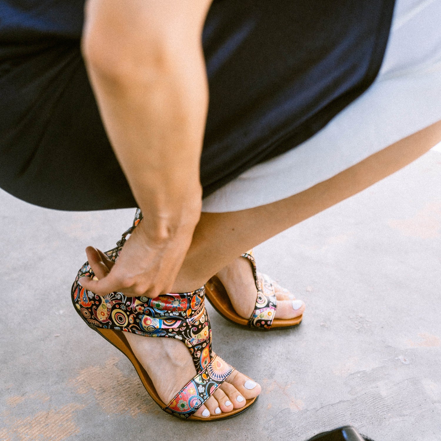 Downtown - Navy & Pink Womens Sandals Embassy London 