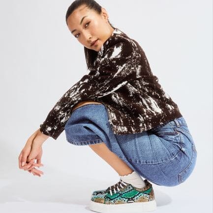 Camila - Green & Brown Snake Pattern Womens Trainers Embassy London 