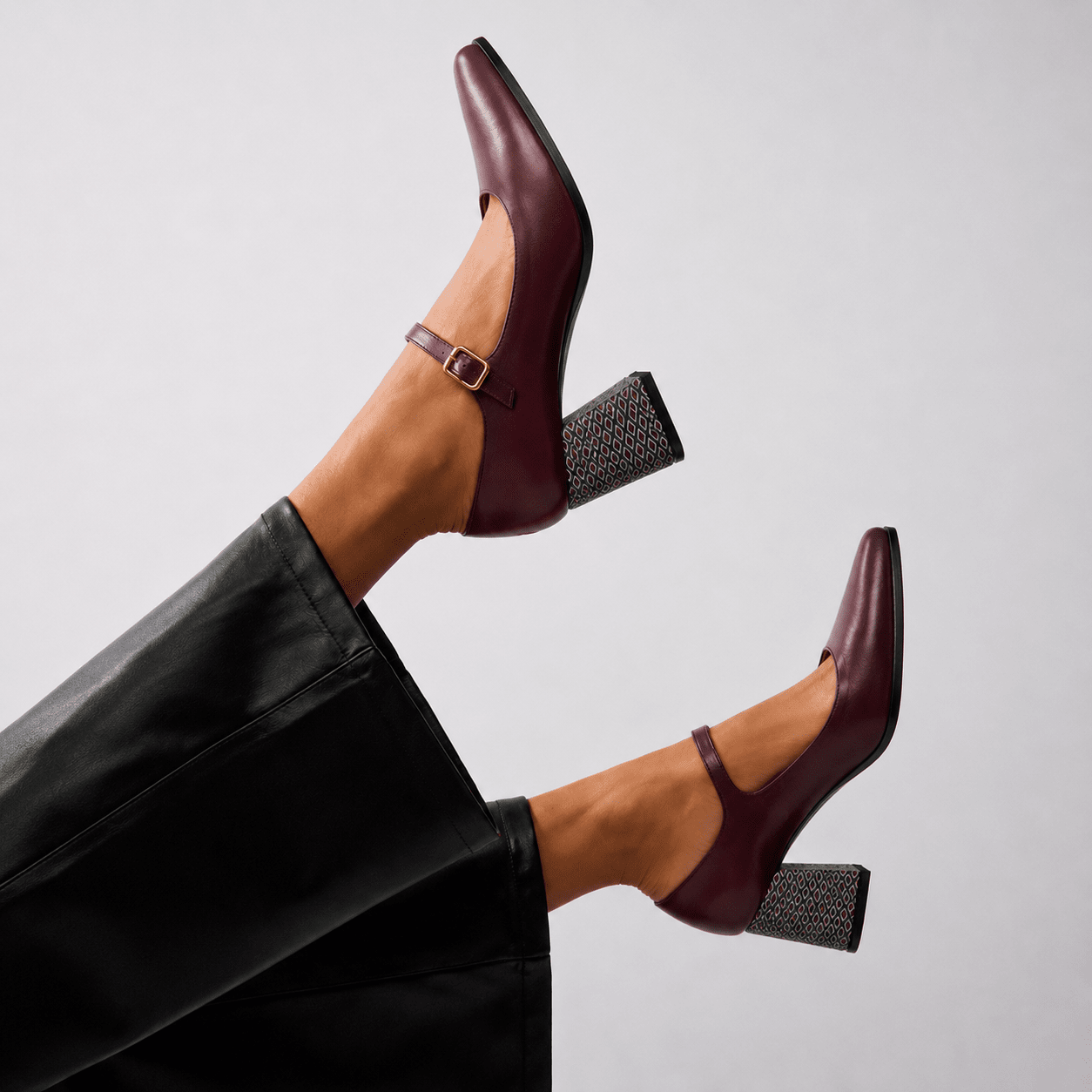 Hyde - Burgundy & Green Diamond Womens Heels Embassy London 