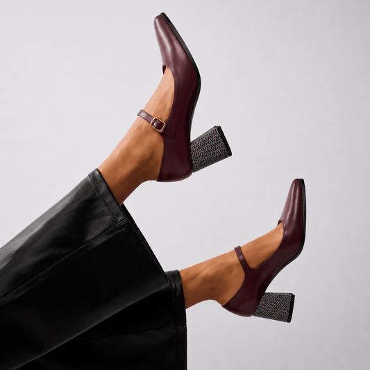 Hyde - Burgundy & Green Diamond Womens Heels Embassy London 