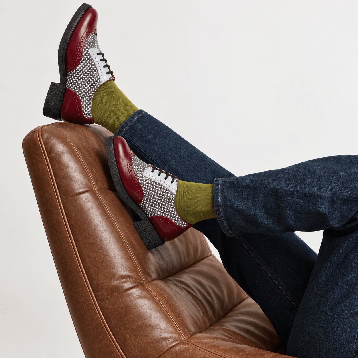 The Artist - Burgundy & Light Blue Diamonds Womens Shoes Embassy London 