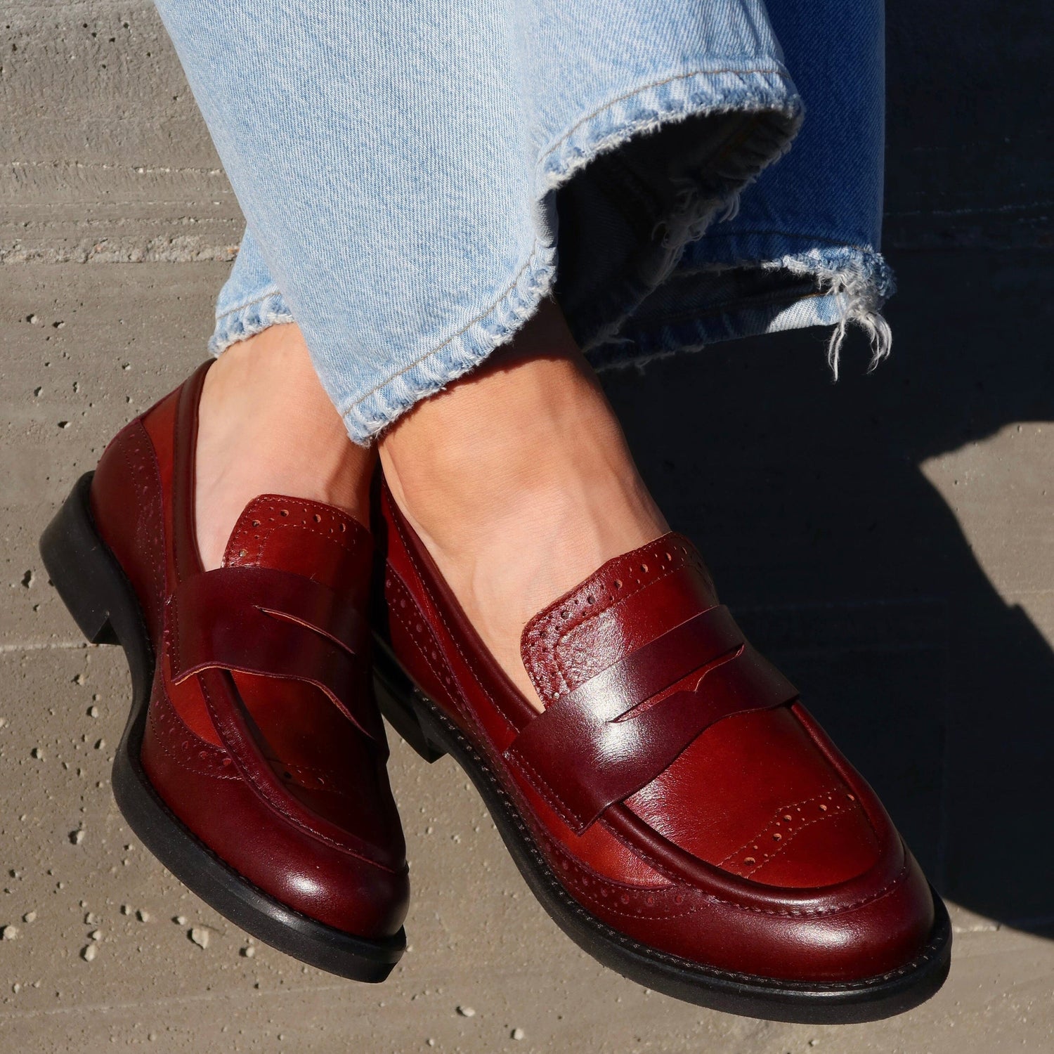 Angelina - Brown Mix Womens Loafers Embassy London 