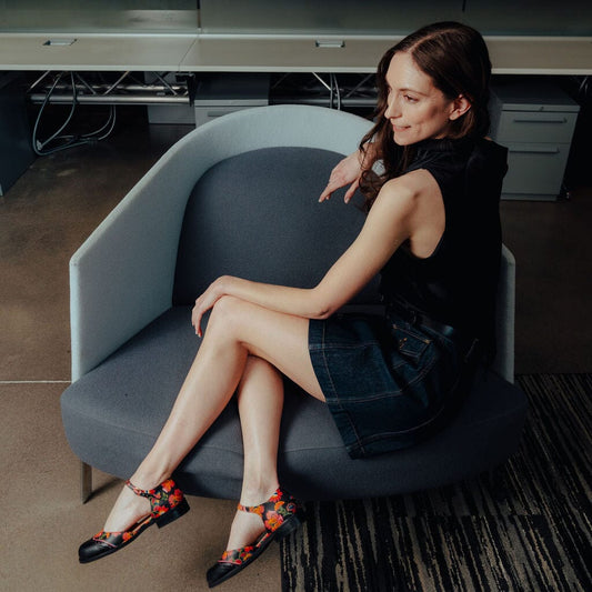 Gigot - Black & Red Flowers Womens Sandals Embassy London 