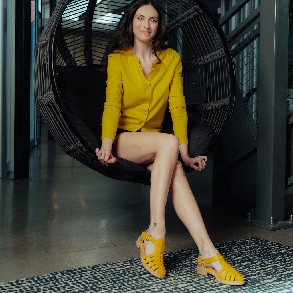 Sandy - Yellow & Festival Print Womens Sandals Embassy London 