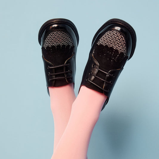 Retro Tone - Black & Grey Diamond Womens Heels Embassy London 