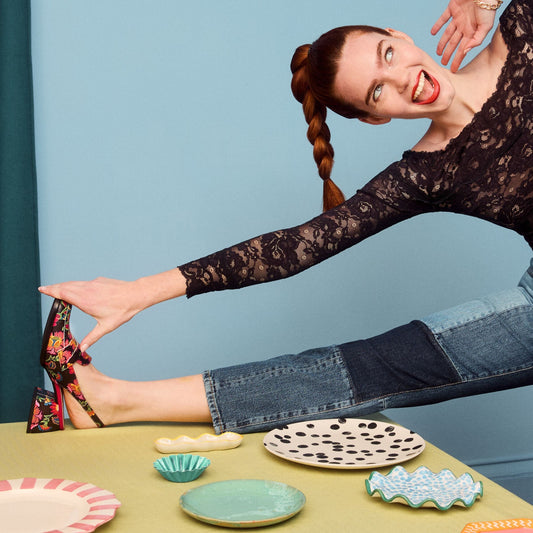 Diana - Black & Red Flowers Womens Heels Embassy London 