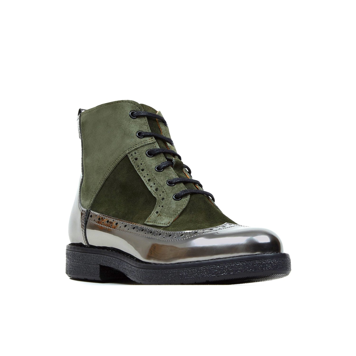 Hatter - Olive Chrome Ankle Boots Embassy London 