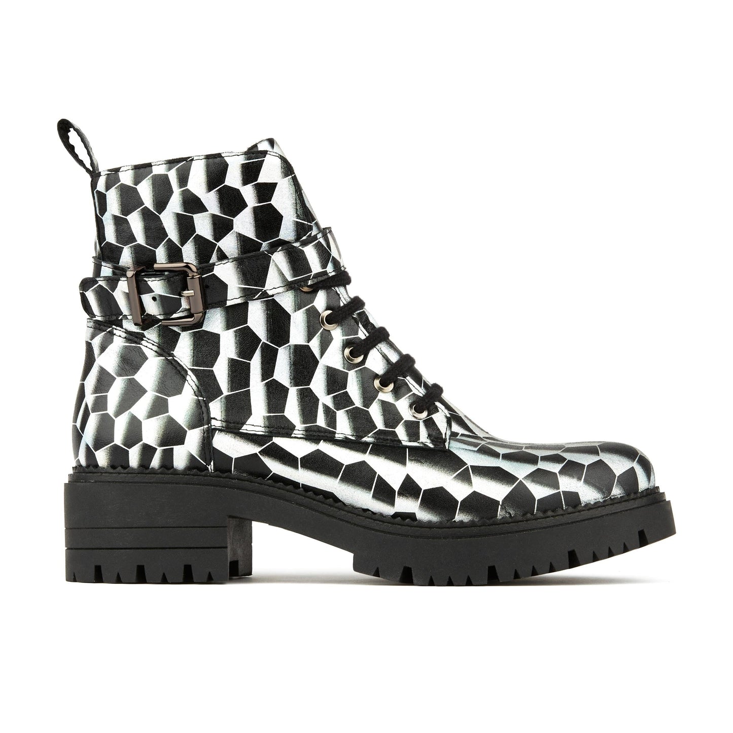 Hayley - Black & Silver Womens Ankle Boots Embassy London 