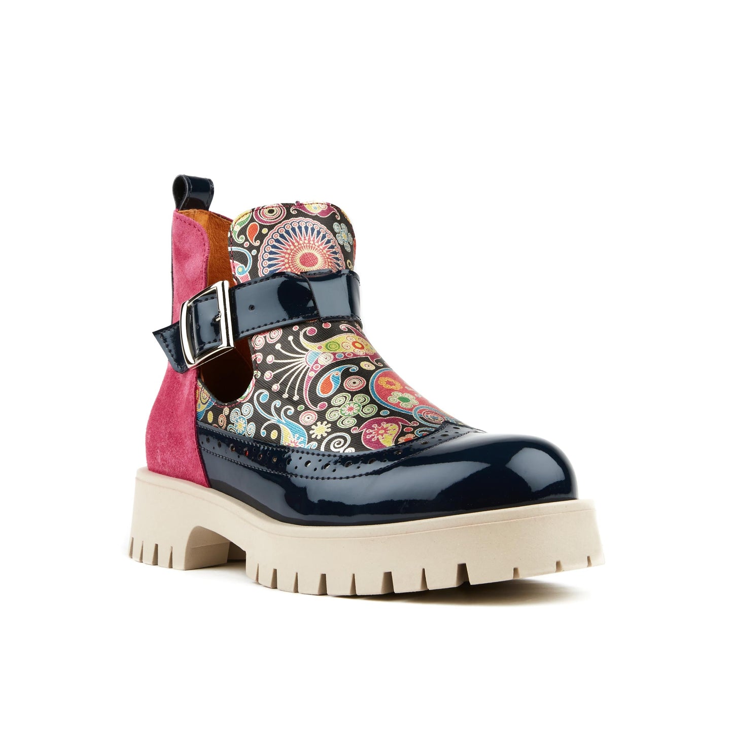 Mia - Navy & Pink Ankle Boots Embassy London 