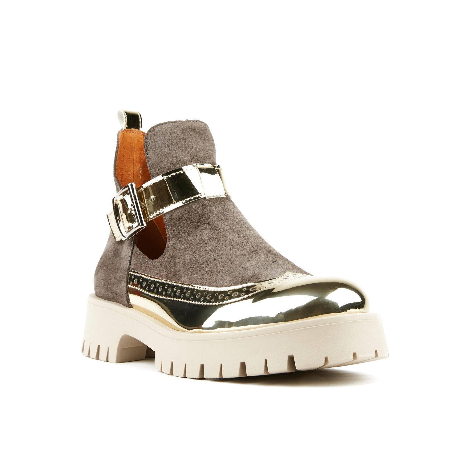Mia - Grey & Gold Ankle Boots Embassy London 
