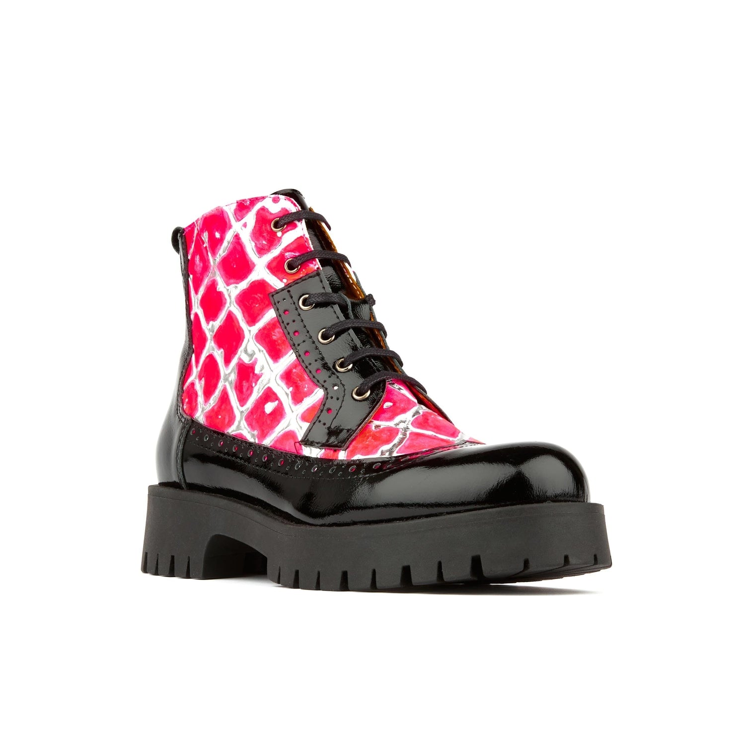 Hatter Platform - Black & Pink Womens Ankle Boots Embassy London 