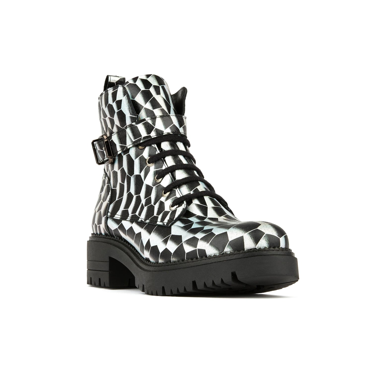 Hayley - Black & Silver Womens Ankle Boots Embassy London 