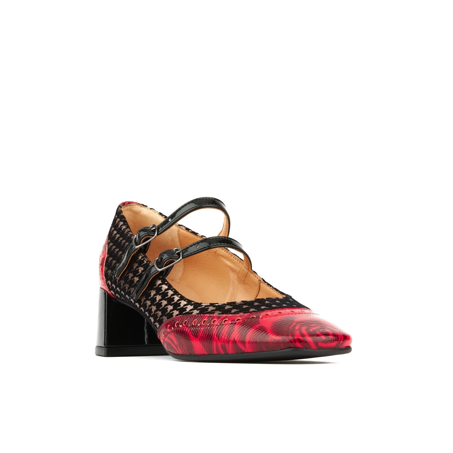 Mary Jane - Red Rose & Houndstooth Womens Heels Embassy London 