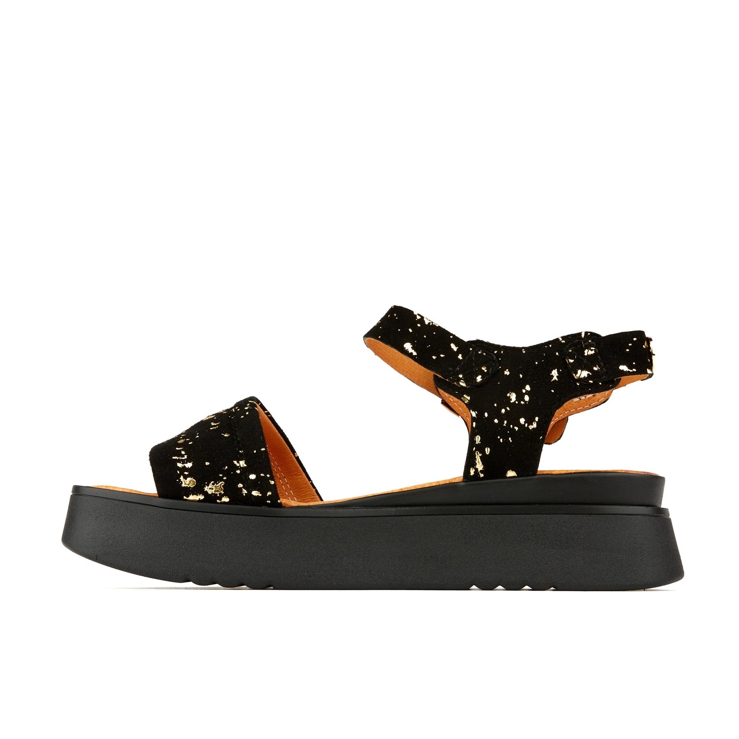Amalfi - Black & Gold Drops Womens Sandals Embassy London 