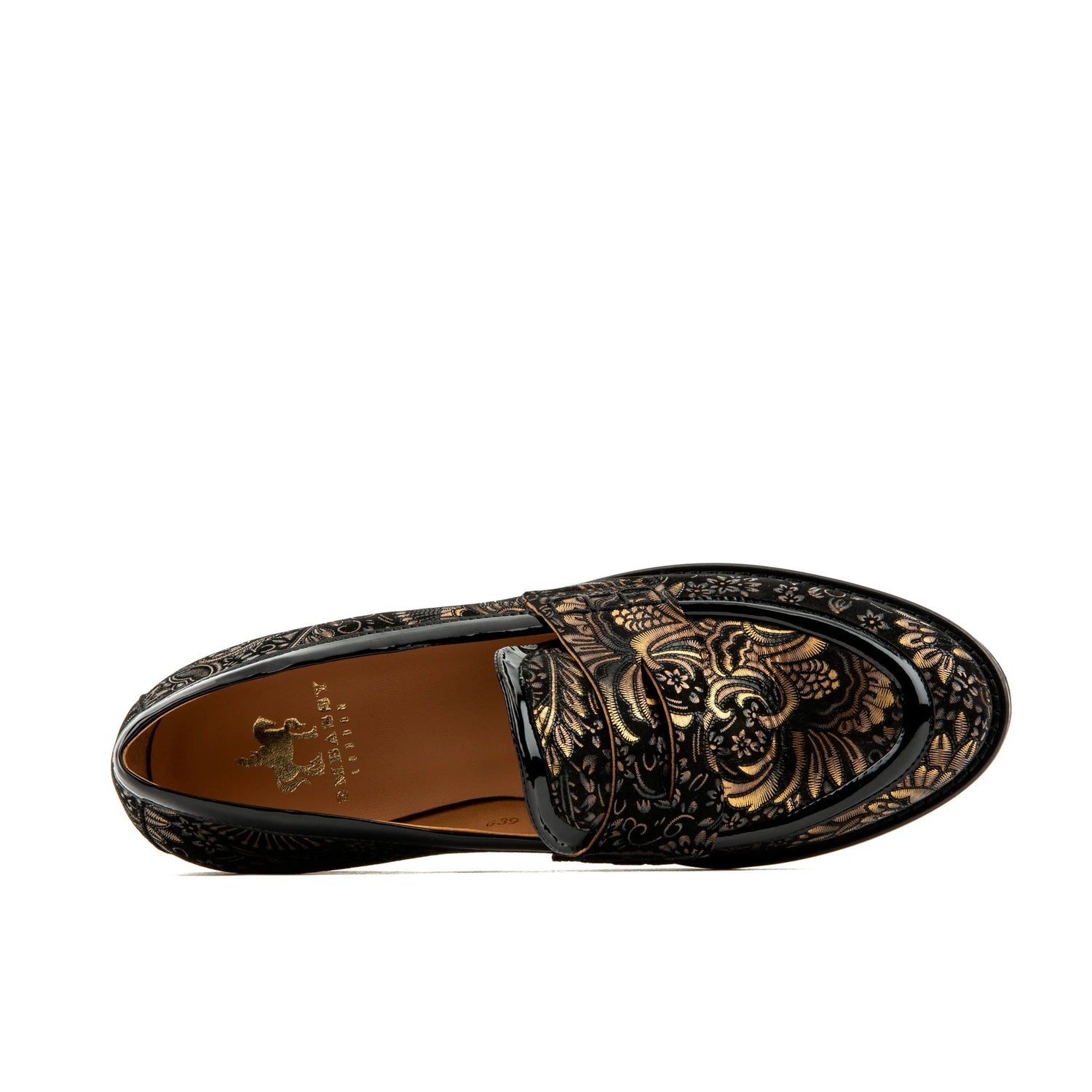 Black and gold loafers womens sales