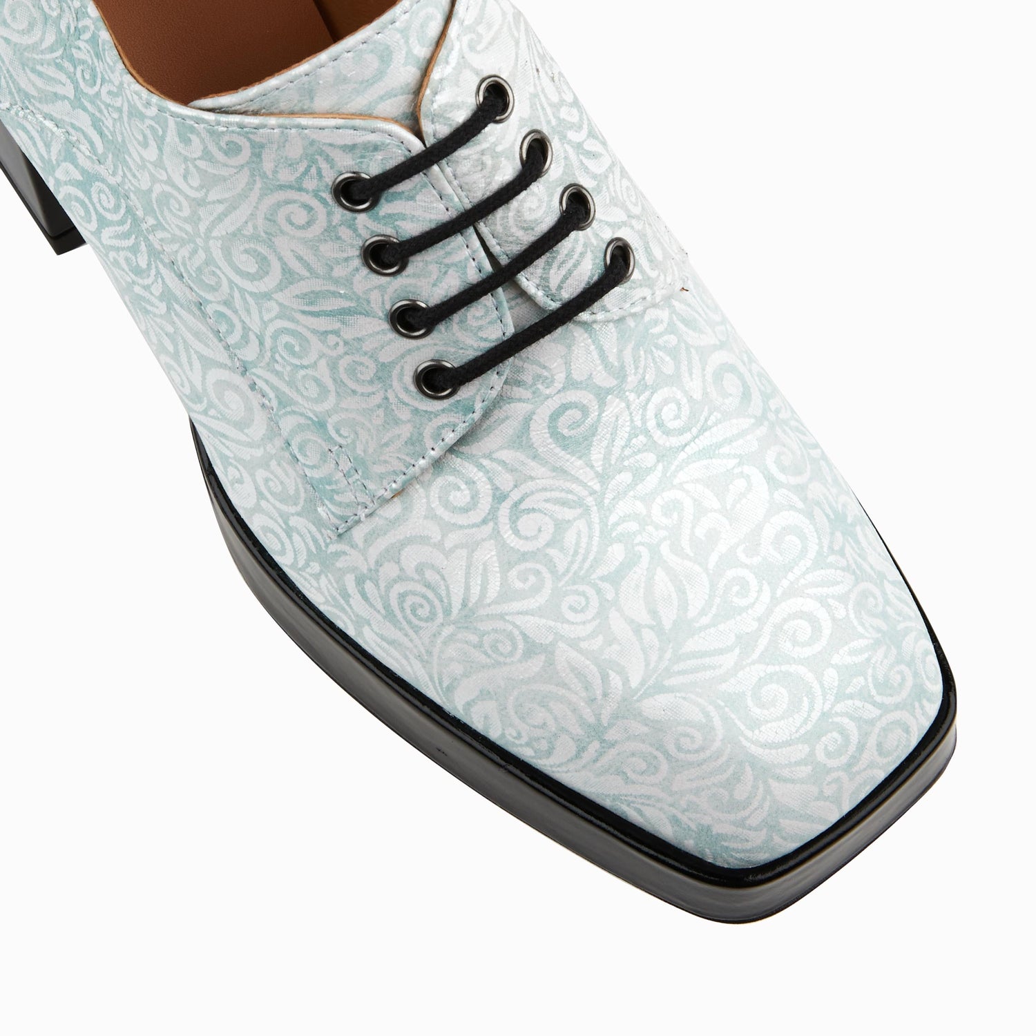 Ruby - Silver Floral Heels Embassy London 