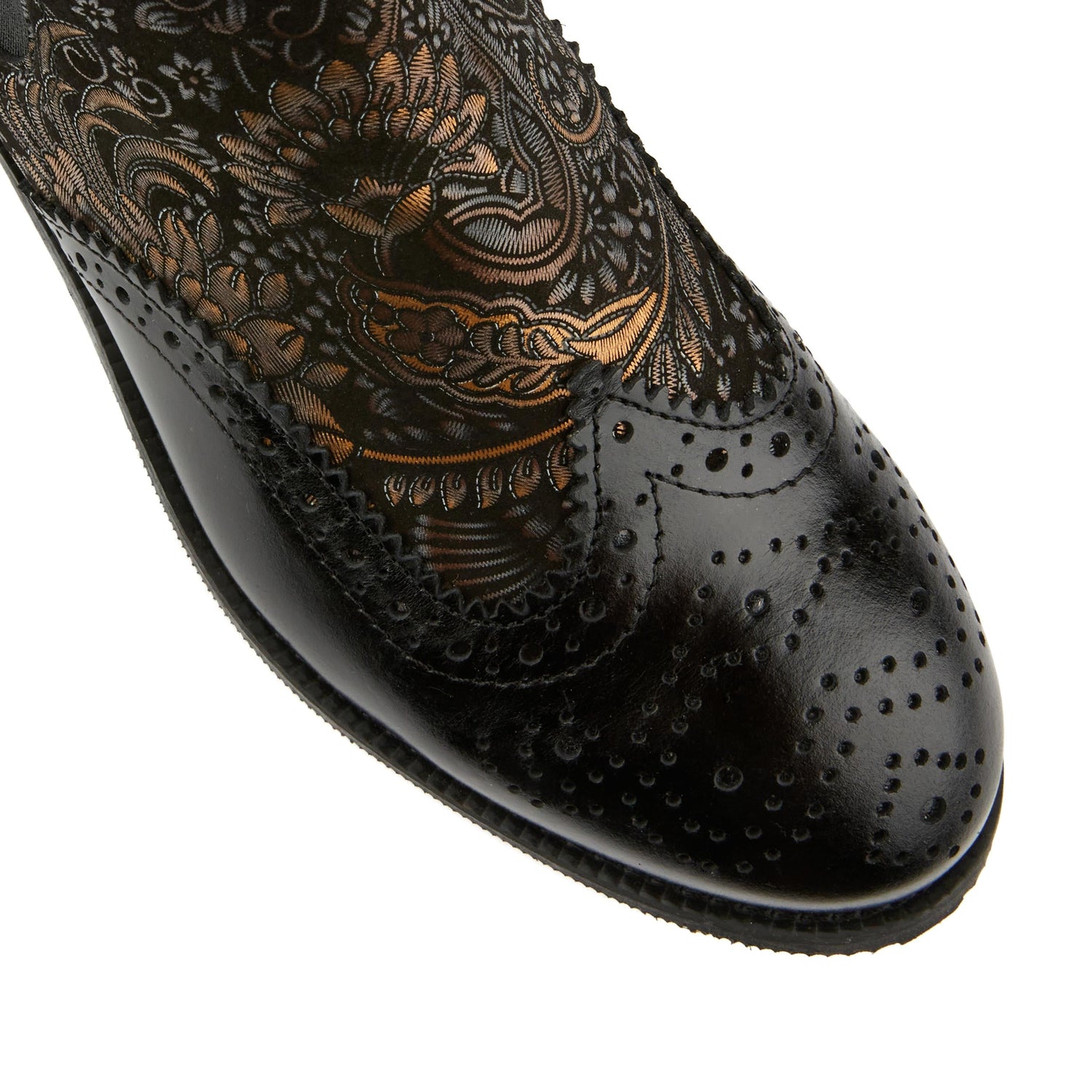 Mamacita - Black & Gold Ankle Boots Embassy London 