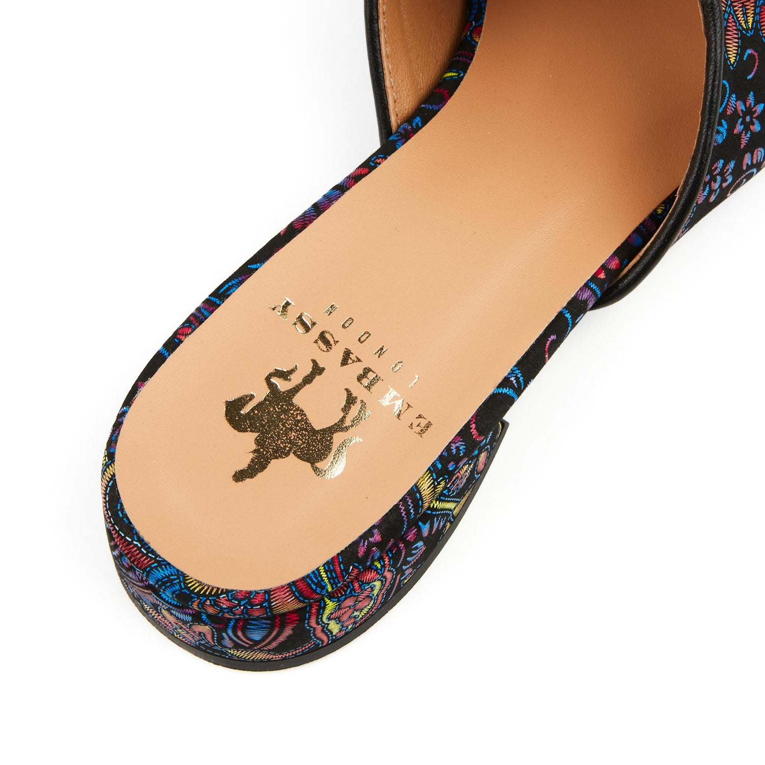 South Beach - Black & Blue Feathers Sandals Embassy London 